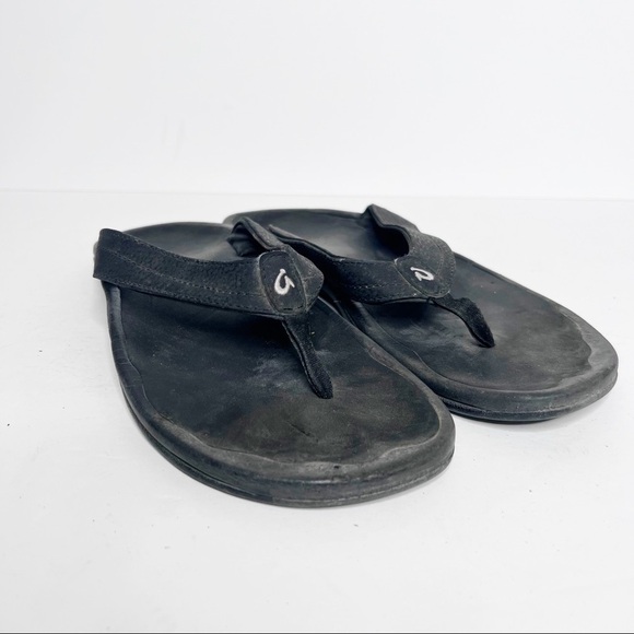 OluKai Black Sandal Flip Flops Women’s Size 9 40 - Picture 1 of 5
